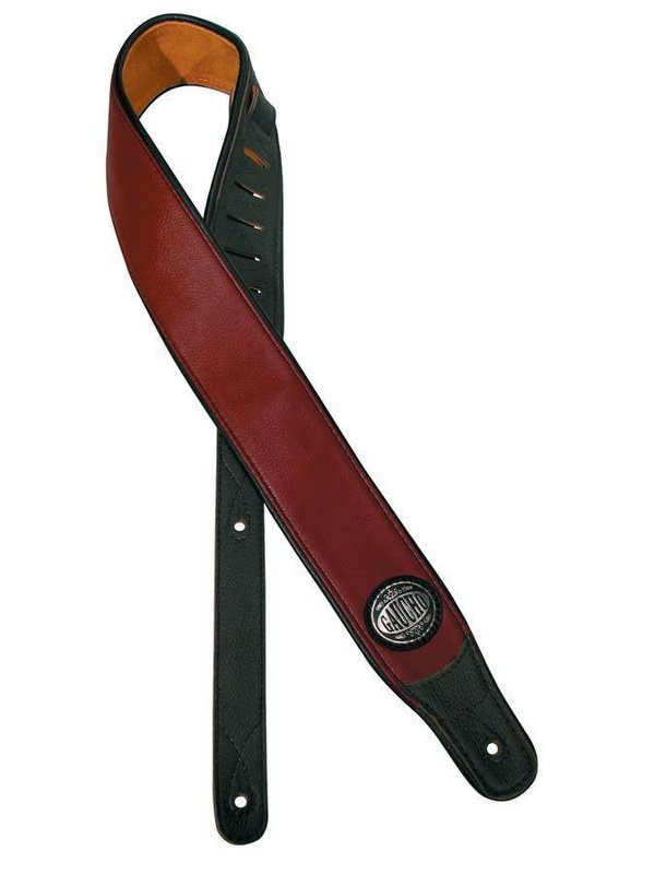 Gaucho Stylish Series guitar strap, black back, red