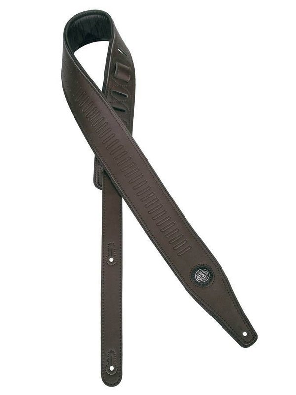 Gaucho guitar strap, top quality leather, dark brown