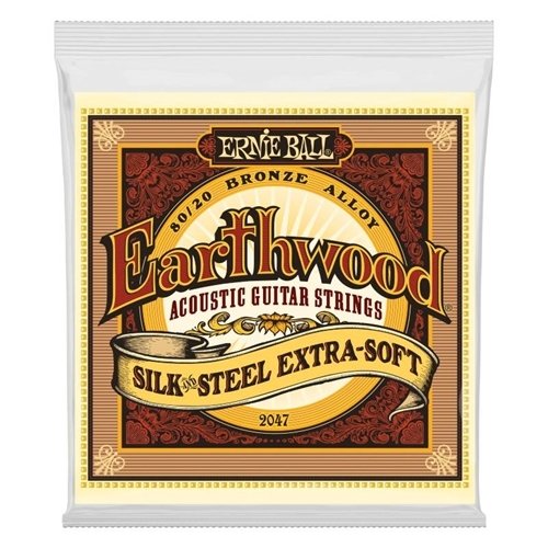 Ernie Ball 2047 Earthwood 80/20 Silk & Steel, Extra Soft