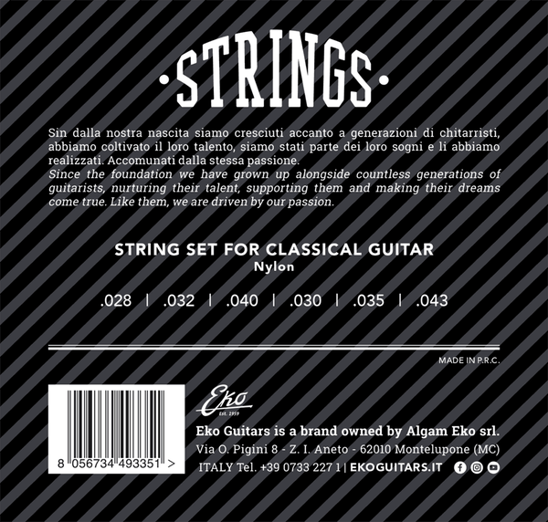 EKO Classical guitar strings, medium tension